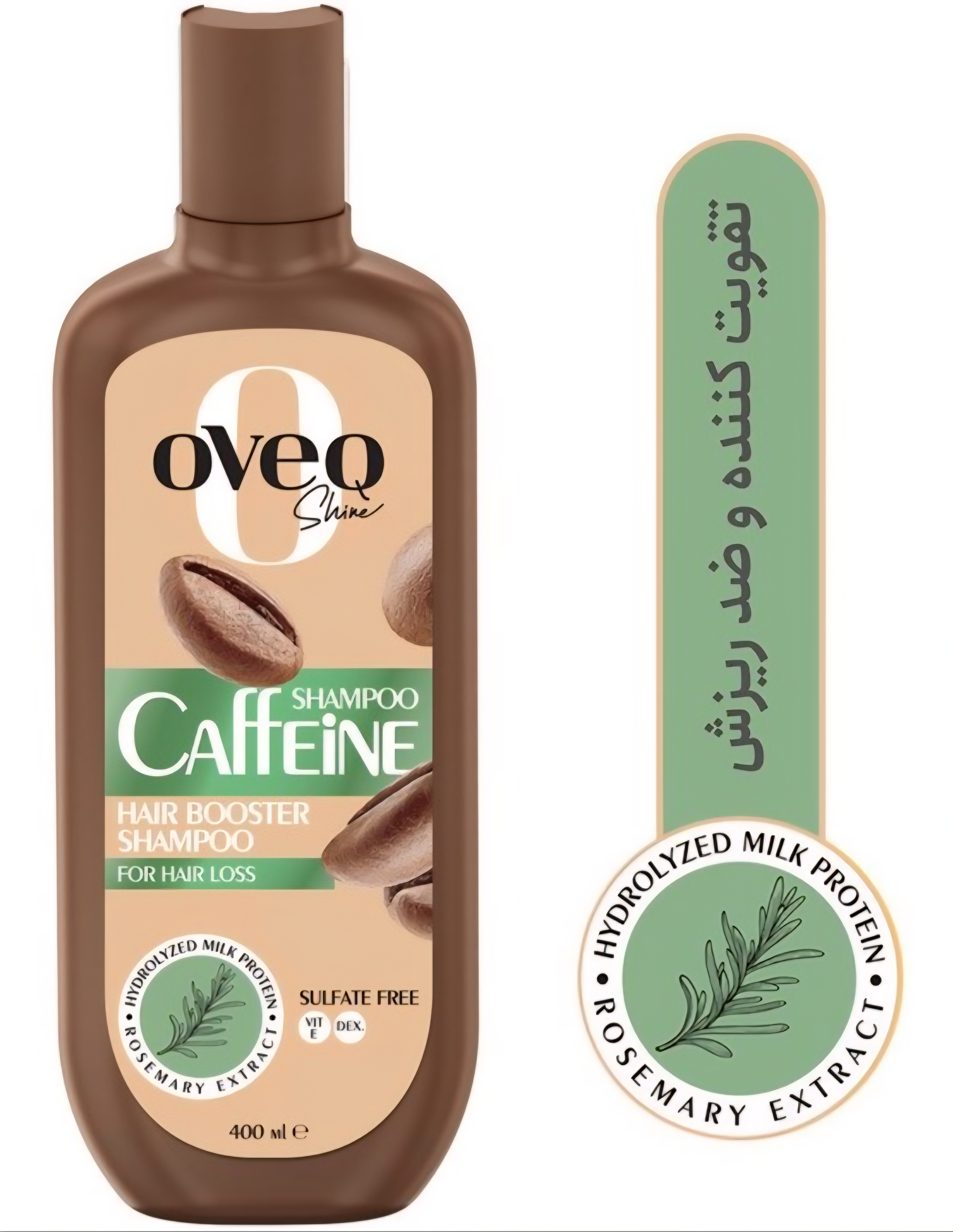 شامپو سر اوک شاین کافئین ضد ریزش وتقویت کننده حجم 400 میل